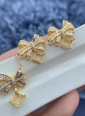 新款立体蝴蝶戒锁骨链耳钉S925银