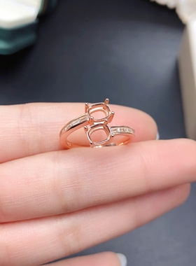 S925银戒指空托镶嵌加工