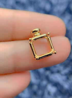 纯银设计款吊坠空托方形多尺寸