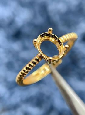 S925戒指空托时尚简约百搭缠绕