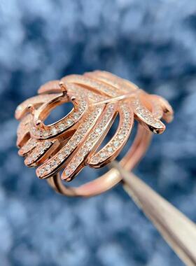 S925银托工厂戒指空托夸张款银托