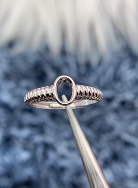 S925银戒指空托小众轻奢高级时尚