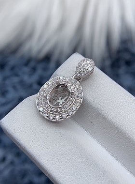 S925银吊坠空托重工轻奢镂空华丽