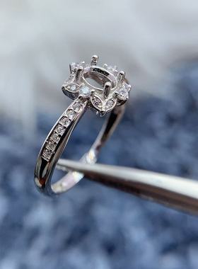 S925银托工厂戒指空托多款式4*5