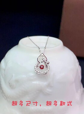 纯银吊坠圆形送女友锁骨链