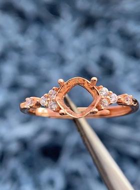 S925银戒指空托精致简单气质高级