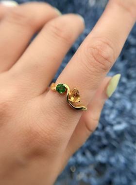 S925纯银戒指空托双石款戒托