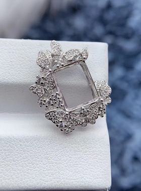 S925银吊坠空托气质轻奢闪亮高级