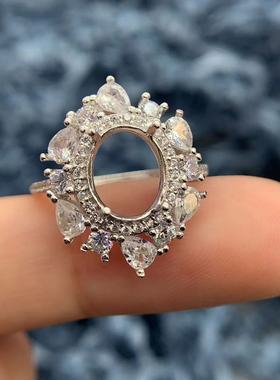 S925银托工厂戒指空托多款式8*10