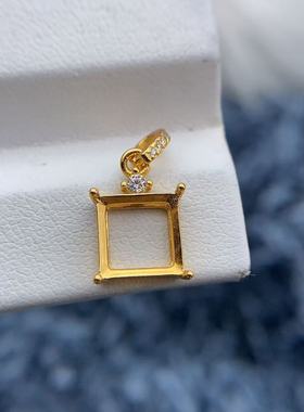 S925银吊坠空托时尚气质高级百搭