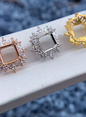 S925银吊坠空托精致奢华简单时尚