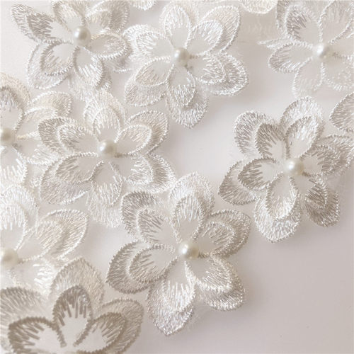 包邮欧根纱花边立体花朵DIY手工服装辅料贴花蕾丝花边衣帽布艺 - 图2