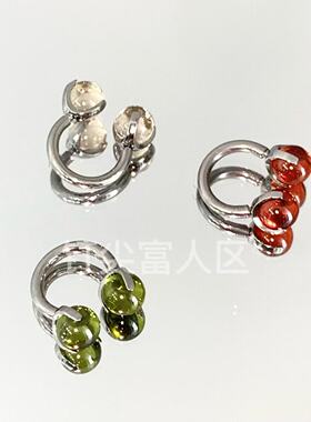 钛钢锆石糖果色系湖泊唇环