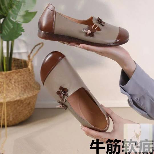 Женские туфли в стиле ретро на плоской подошве в этническом стиле с мягкой, не утомляющей ноги подошвой, весенне-осенний стиль, на широкой стопе, модные туфли для мам среднего и пожилого возраста.