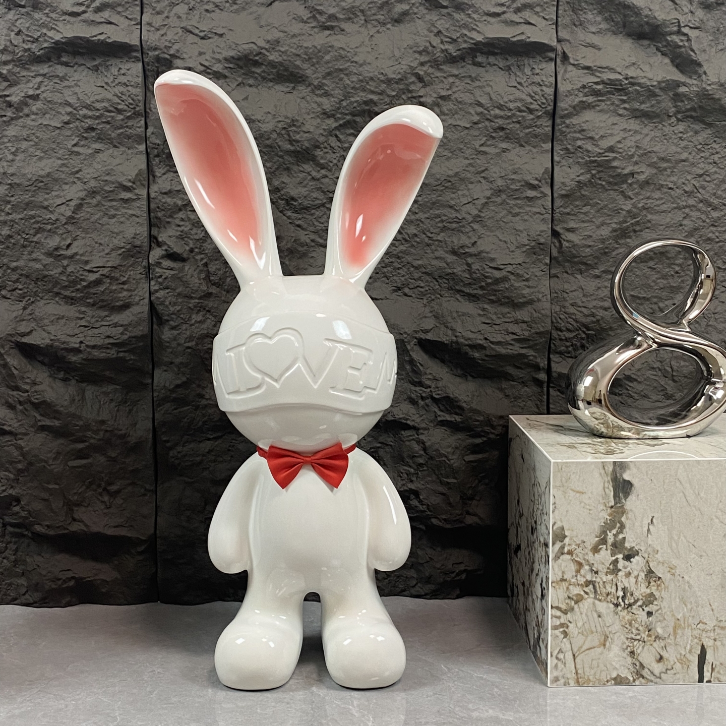 轻奢兔子存钱罐卡通摆件现代客厅玄关民宿电视柜落地创意家居装饰 - 图0