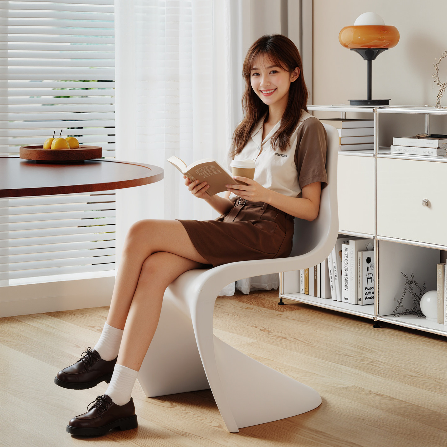 现代简约潘东椅餐椅家用潘通椅梳妆凳餐厅岛台餐桌椅靠背塑料椅子