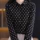 ພາກຮຽນ spring ຮູບແບບໃຫມ່ຝຣັ່ງ polka dot ເສື້ອແມ່ຍິງແຂນຍາວ polo collar temperament slim bottoming ເສື້ອຕ່າງປະເທດແບບເສື້ອຝ້າຍເທິງ