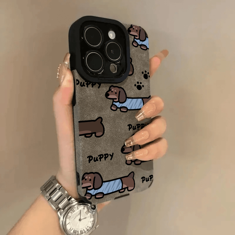 复古腊肠小狗适用苹果15promax手机壳iphone14pro新款16promax可爱卡通13小众12保护套防摔11翻毛皮15plus潮 - 图1