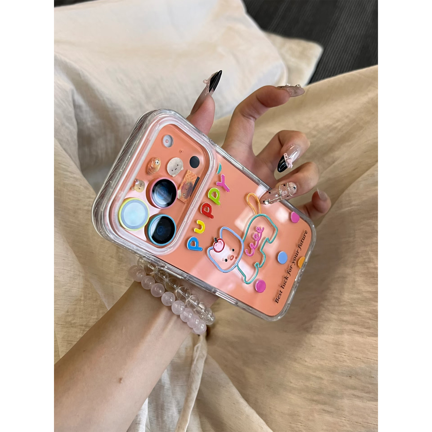 多巴胺线条小狗适用苹果17手机壳iPhone15promax新款16pro华为p70荣耀300防摔小米14透明vivoppo全包12软壳11,淘宝优惠券,粉丝福利购,淘宝优惠卷