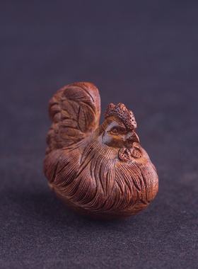 海南黄花梨湘工鸡吊坠