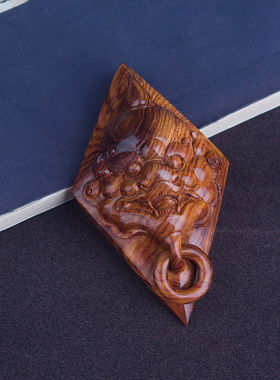 海南黄花梨湘工貔貅吊坠