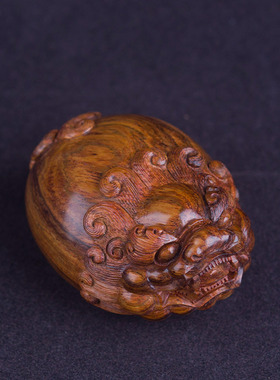 海南黄花梨湘工貔貅手把件