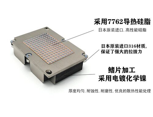 适用1U被动3647长方形散热器R72 铝鳍片铜芯3204 1U服务器音CPU - 图3