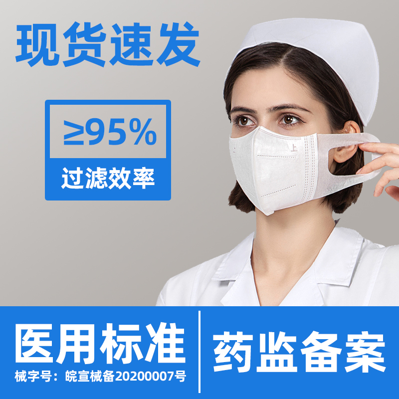 3D mask disposable three-layer medical protection breathable and dustproof white three-dimensional mask for men, women and children