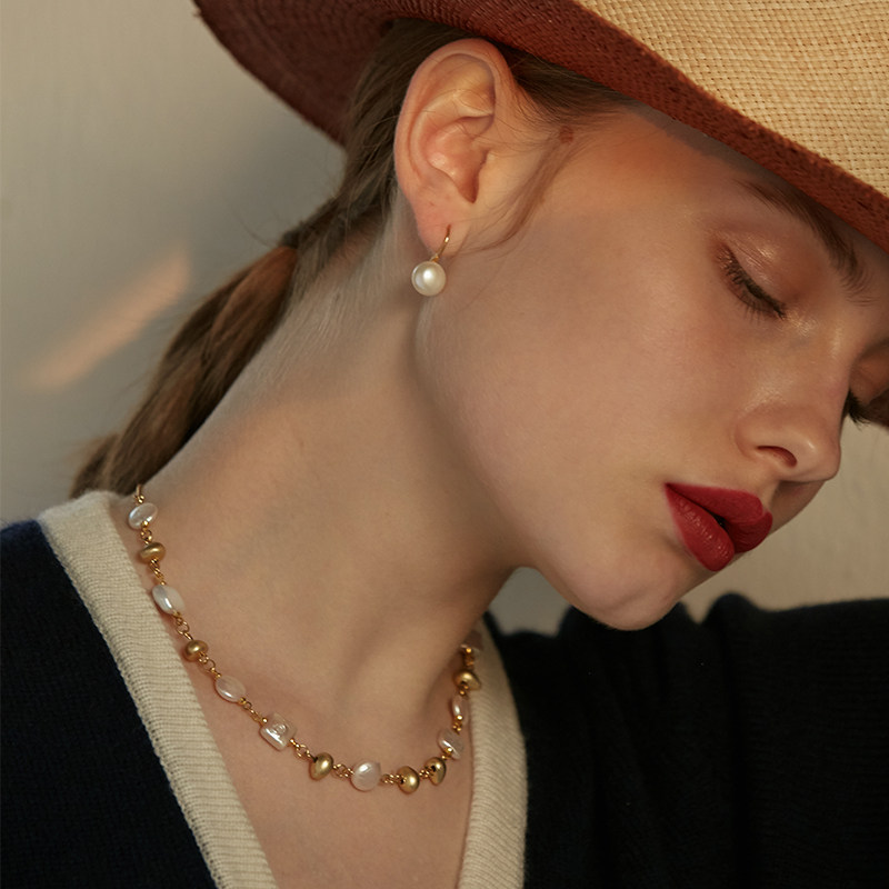 pn女巴洛克珍珠复古轻奢小众锁骨链 pn项链