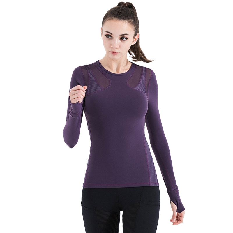 AUMNIE澳弥尼塑形拼接网布T恤女含胸垫速干透气长袖运动跑步瑜伽,淘宝优惠券,粉丝福利购,淘宝优惠卷