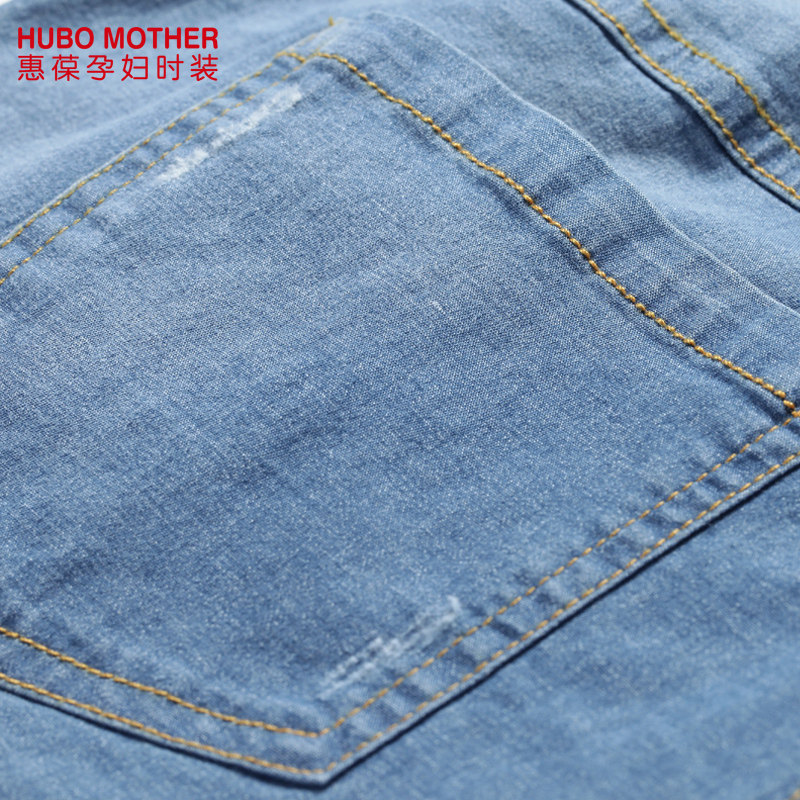 惠葆夏季孕妇裤短裤纯棉托腹牛仔裤 惠葆德圆孕妇打底裤