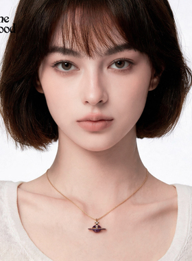 Vivienne Westwood西太后 土星珐琅项链 立体星球吊坠锁骨链女
