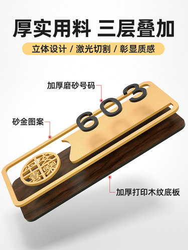 门牌号2026新款家用门牌定制轻奢酒店宾馆房间门牌号码牌单元小区住宅号码高档别墅民宿门口号码牌门贴订制 - 图1