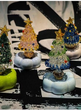 景德镇转转摆件圣诞树转转摆件圣诞节日礼物转转梦幻琉璃热卖