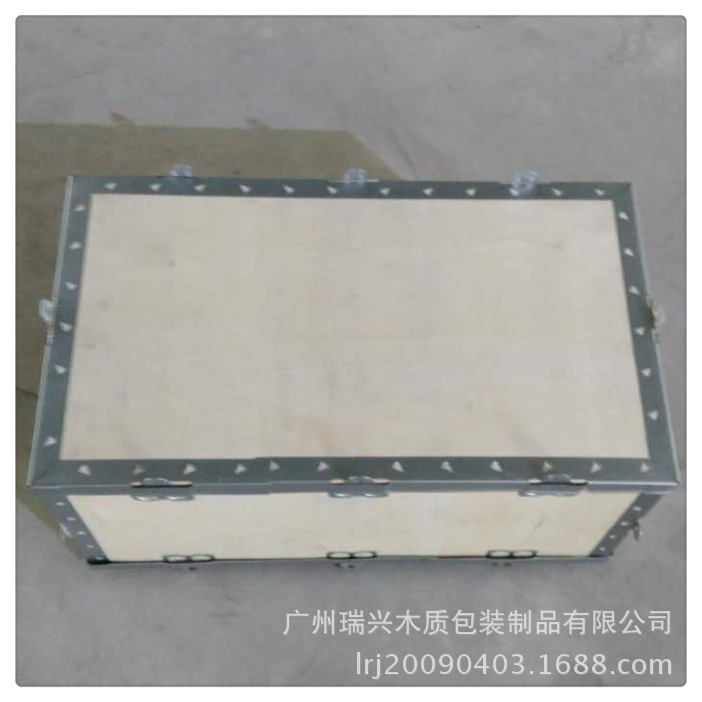 广州定制出口大型熏蒸实木熏蒸卡板周转箱 卡扣框架物流包装木箱 - 图0