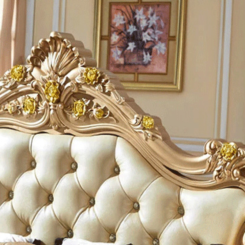贝诺歌 欧式床1.5米新款香槟金婚床法式皮床1.8米特价双人床