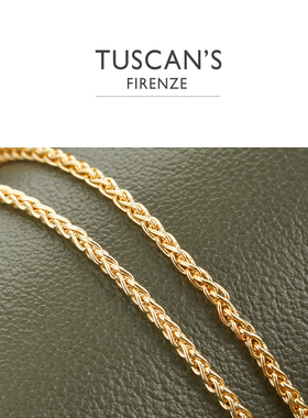 TUSCAN'S 镀金风时尚精致项链镶钻长命锁