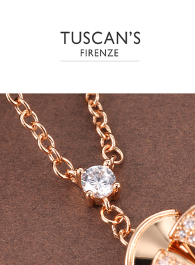 TUSCAN'S 铜合金项链轻奢气质镀金甜美风精致喇叭花坠链项链