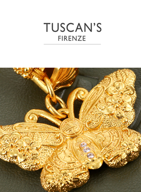 TUSCANS新中式蝴蝶吊坠项链女水晶颈链高级感时尚毛衣链时代双鱼