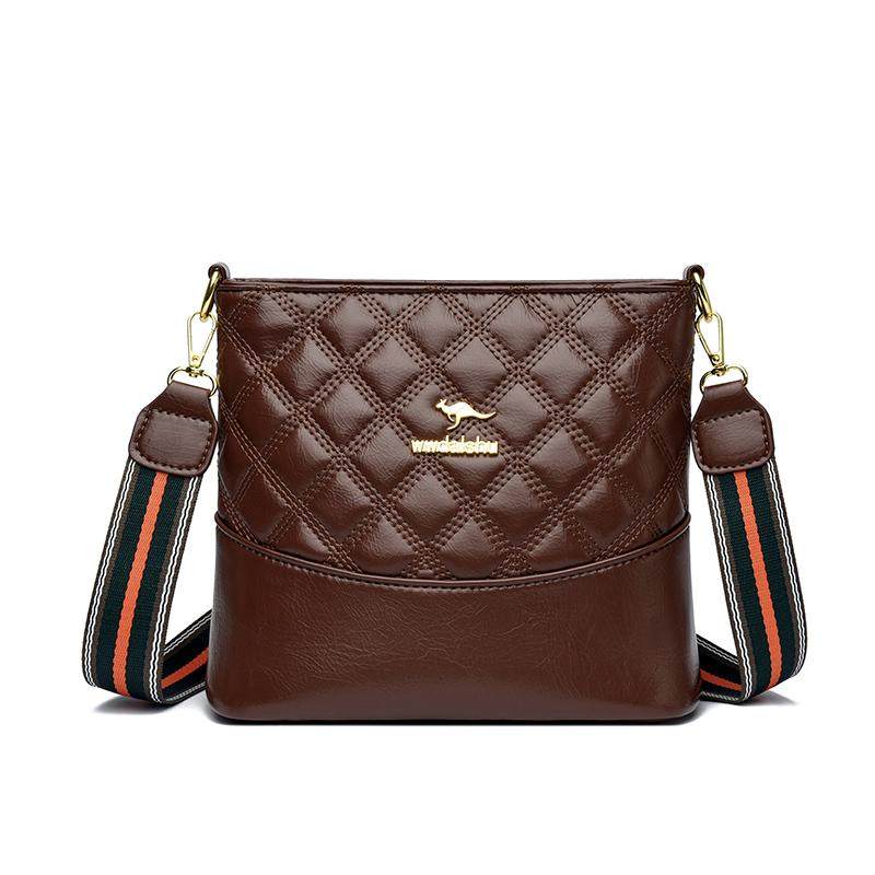 牛皮2025大容量真皮新款中年时尚妈妈水桶女士斜挎包百搭单肩软皮,淘宝优惠券,粉丝福利购,淘宝优惠卷