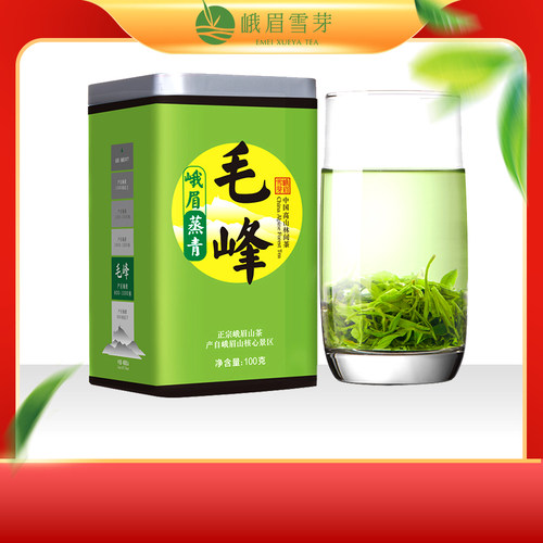 峨眉雪芽蒸青毛峰100g 春茶浓香型四川蒸青绿茶茶叶 - 图0
