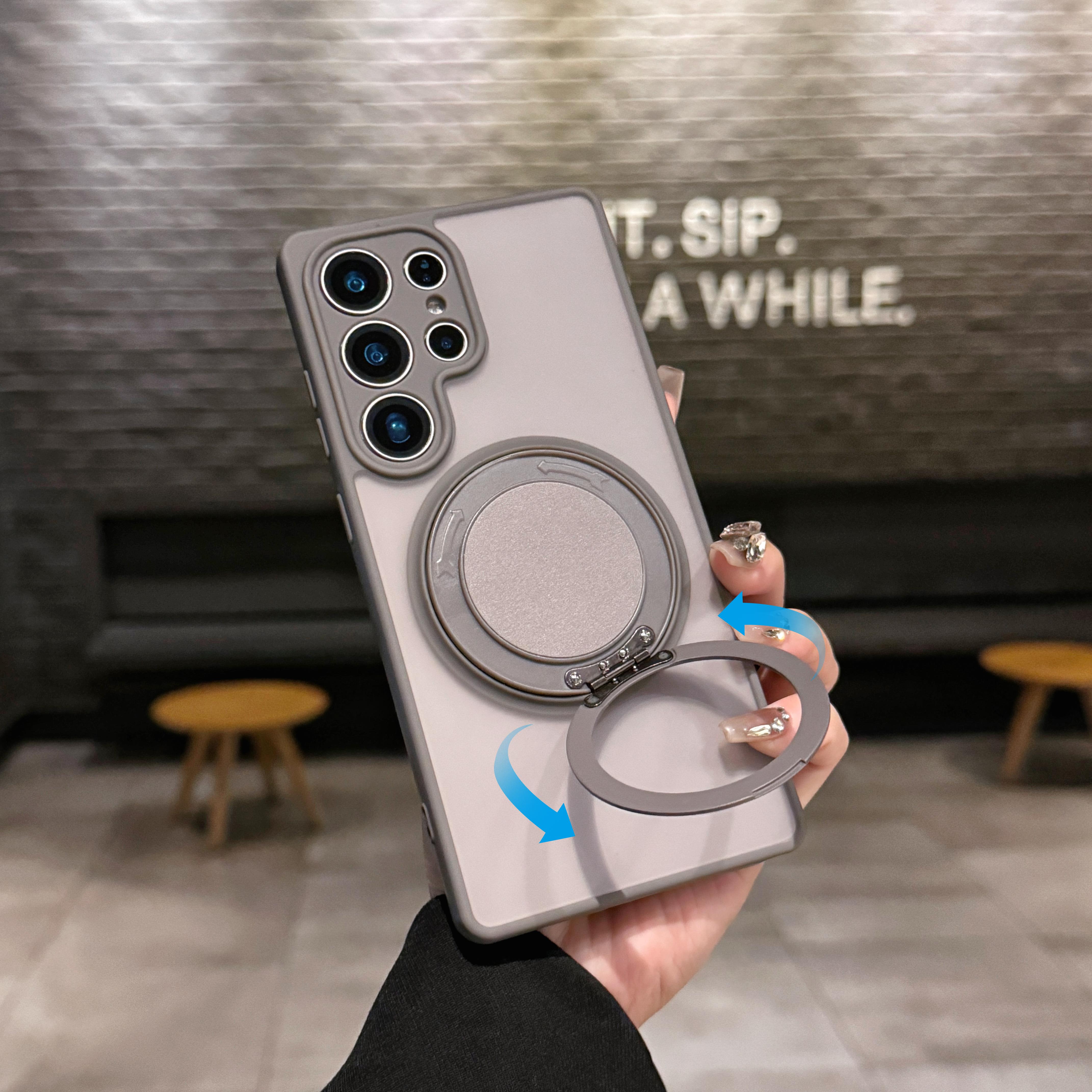 360旋转支架壳三星s25ultra手机壳适用于S25Edge新款25+磨砂24plus全包防摔24Ultra保护套s23+高级感s23u好壳 - 图3