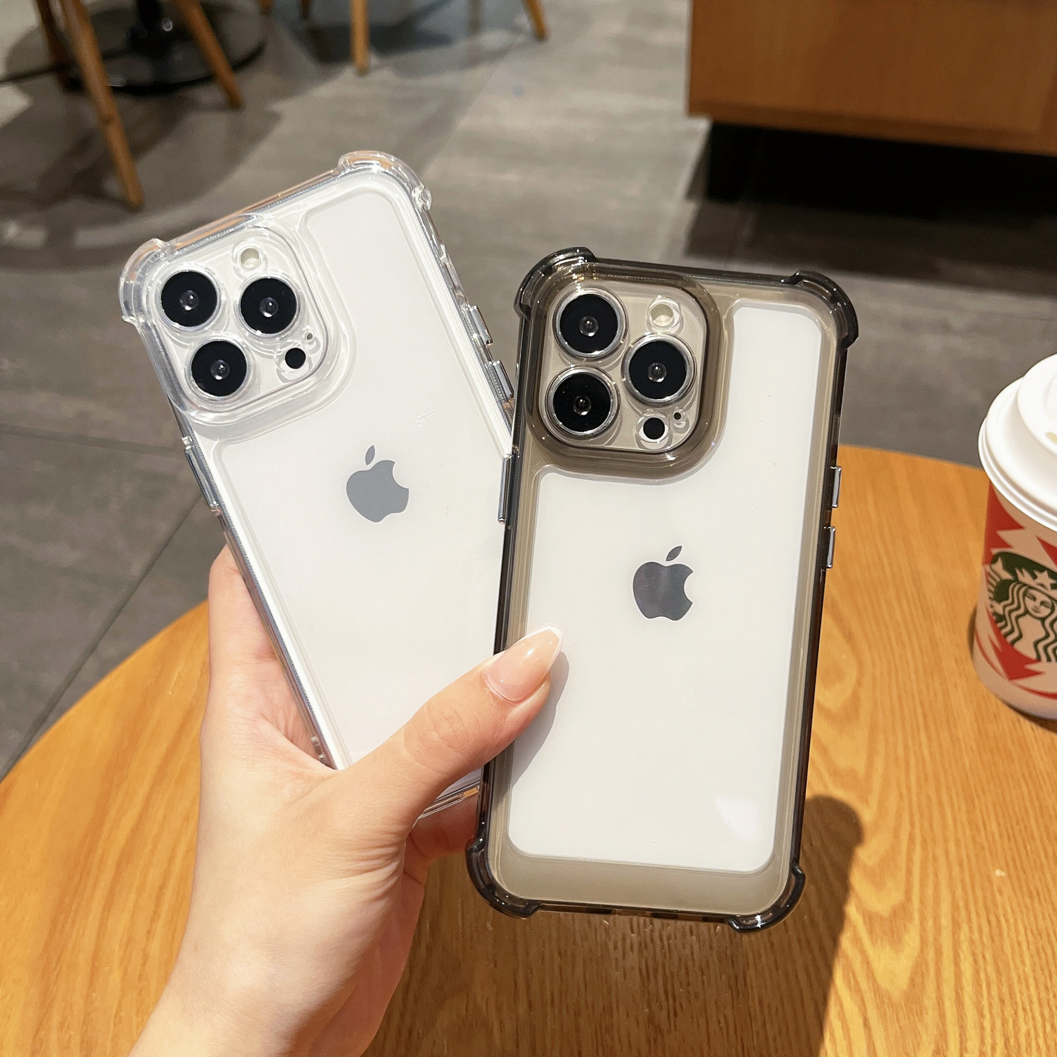 新款不发黄四角气囊苹果14promax手机壳适用iPhone14plus防摔13亚克力pro简约7情侣11男女高级感12pm暗紫色壳-图1