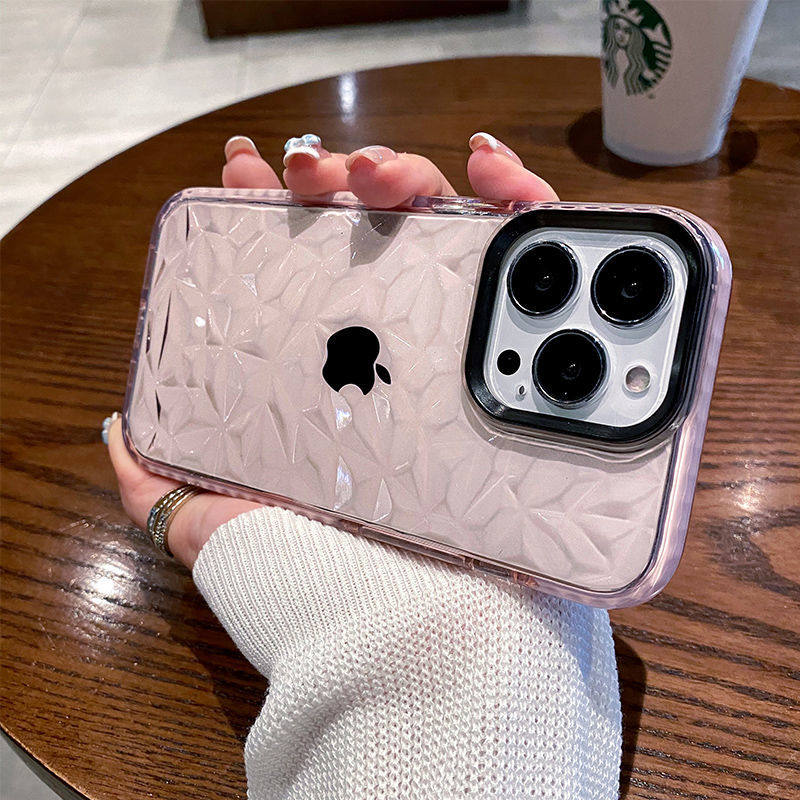 钻石纹适用苹果13promax手机壳透明iPhone11全包防摔12pro硅胶78p