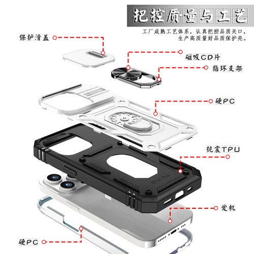 加高出屏幕防摔适用于17苹果13手机壳iphone16promax硅胶11磁吸车载XR推窗镜头7p滑盖8plus15X加厚SE二合一16 - 图2