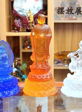 莲花荷花台底座古法琉璃水晶佛像摆件配件供奉桌平安客厅玄关装饰