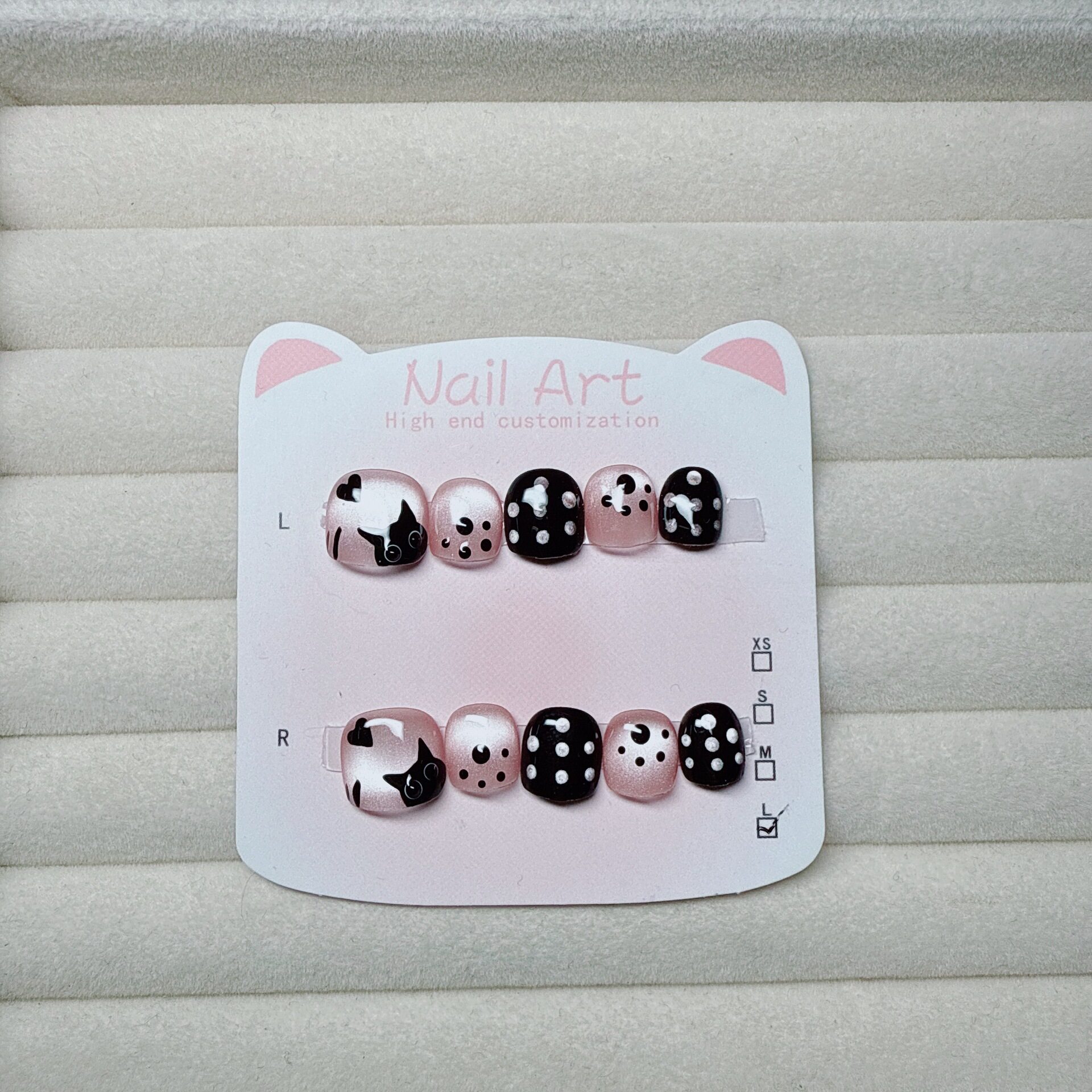 儿童穿戴甲卡通猫眼手绘猫咪纯手工学生美甲可爱贴片指甲短款,淘宝优惠券,粉丝福利购,淘宝优惠卷