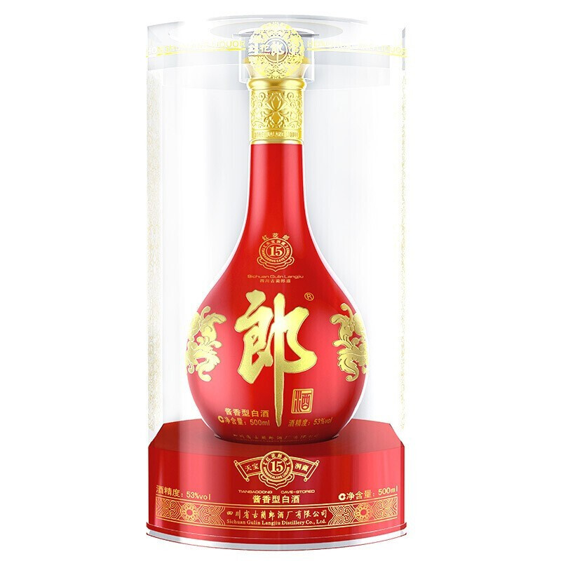 郎酒红花郎15 酱香型53度喜宴500ml*6瓶整箱白酒