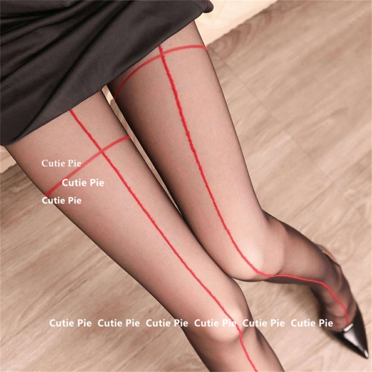 cutie：黑丝十字前后线竖线虾线美腿性感丝袜修身美腿拉长身线女,淘宝优惠券,粉丝福利购,淘宝优惠卷