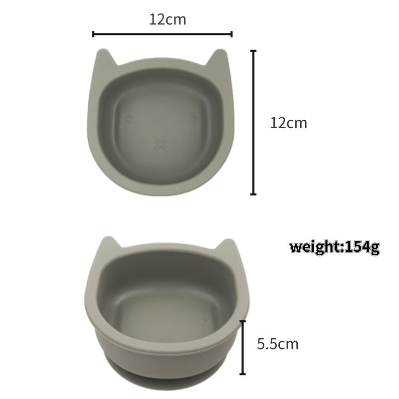儿童餐盘安全硅胶防摔卡通猫耳朵宝宝辅食碗勺婴儿餐具套装,淘宝优惠券,粉丝福利购,淘宝优惠卷